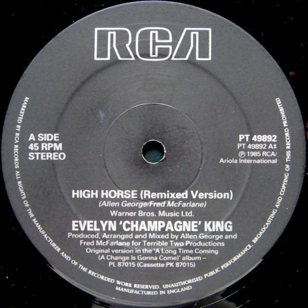 Evelyn 'Champagne' King* : High Horse (U.S. Remix) (12")