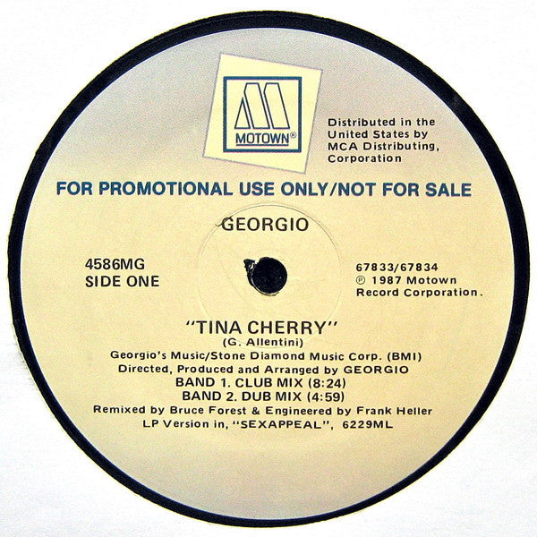 Georgio (2) : Tina Cherry (12", Promo)