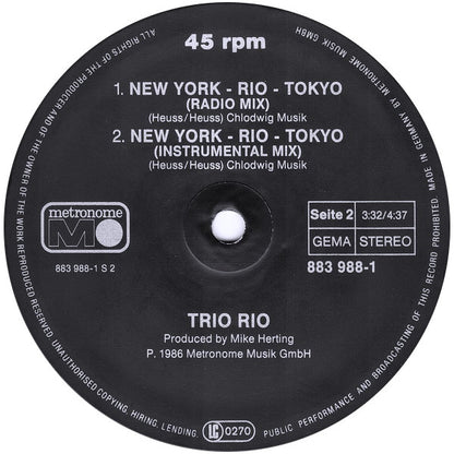 Trio Rio : New York - Rio - Tokyo (12", Maxi)
