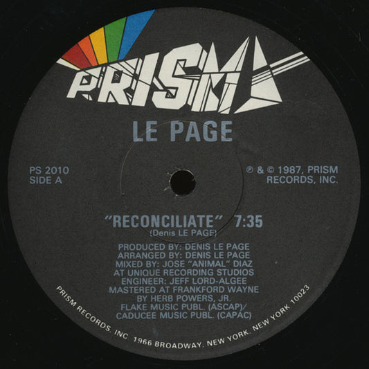 Le Page : Reconciliate (12", Single)