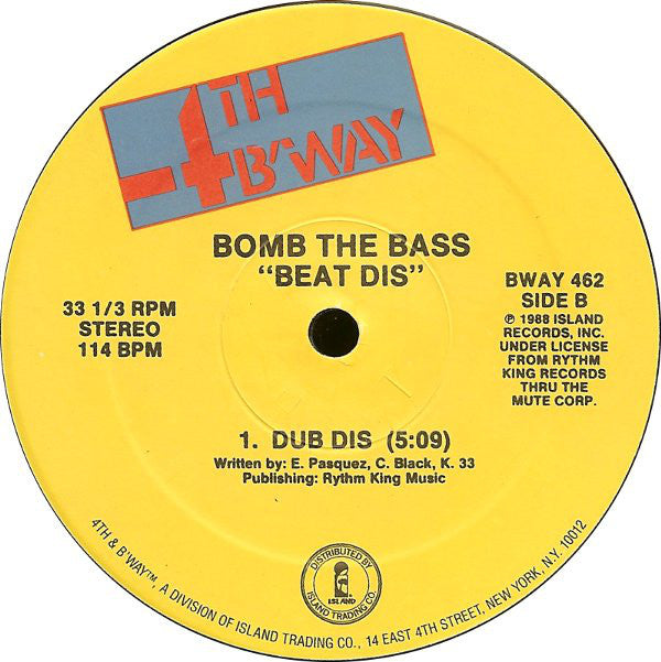 Bomb The Bass : Beat Dis (12")