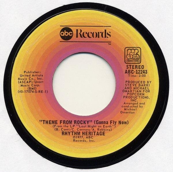 Rhythm Heritage : Theme From Rocky (Gonna Fly Now) / Last Night On Earth (7", Single, Pit)