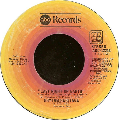 Rhythm Heritage : Theme From Rocky (Gonna Fly Now) / Last Night On Earth (7", Single, Pit)