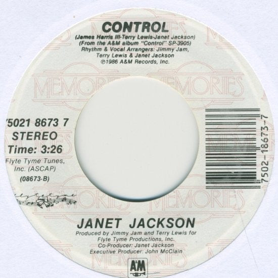 Janet Jackson : When I Think Of You / Control (7")
