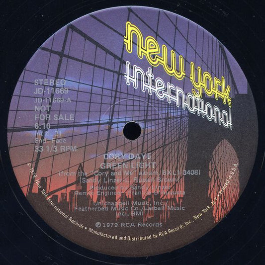Cory Daye : Green Light / Pow Wow (12", Promo)