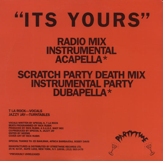 T La Rock & Jazzy Jay : It's Yours (12", RE)