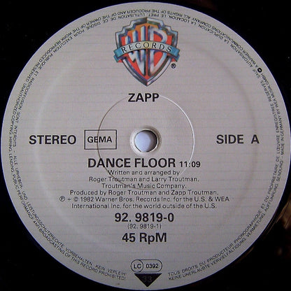 Zapp : Dance Floor / Doo Wah Ditty (12", Maxi, Ltd)