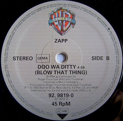 Zapp : Dance Floor / Doo Wah Ditty (12", Maxi, Ltd)