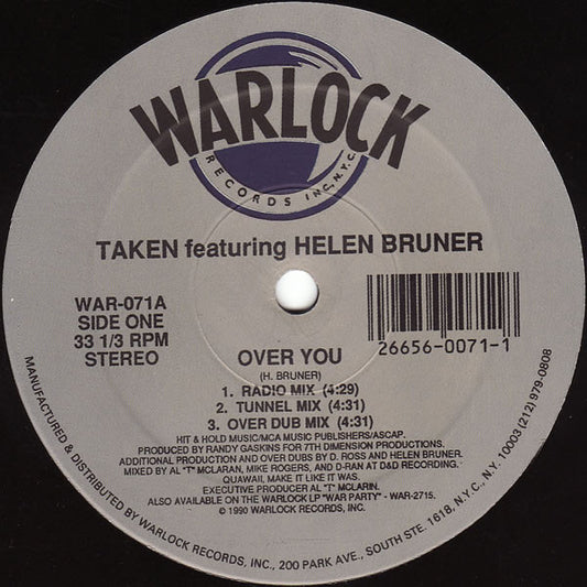 Taken Featuring Helen Bruner : Over You (12")