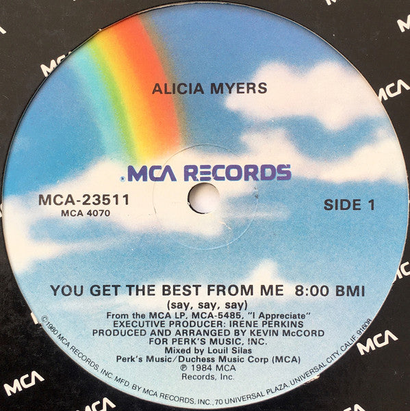 Alicia Myers : You Get The Best From Me (Say, Say, Say) / I Want To Thank You (12")