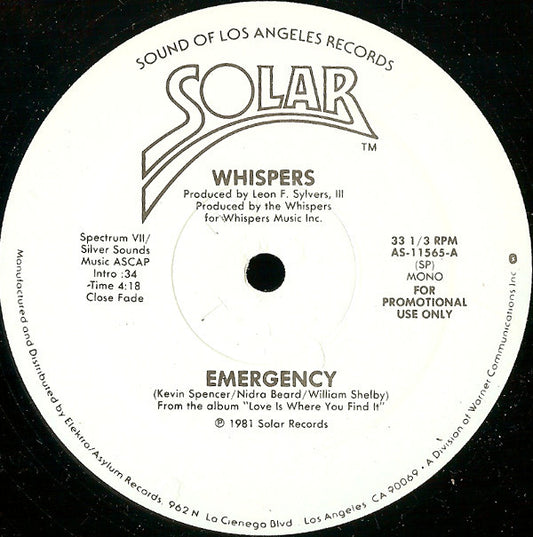 Whispers* : Emergency (12", Promo)