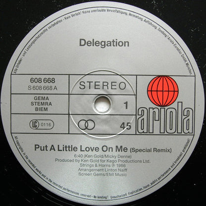 Delegation : Put A Little Love On Me (Special Remix) (12")