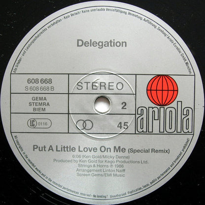 Delegation : Put A Little Love On Me (Special Remix) (12")