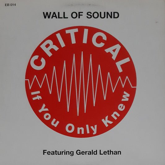 Wall Of Sound Featuring Gerald Lethan* : Critical (If You Only Knew) (12")