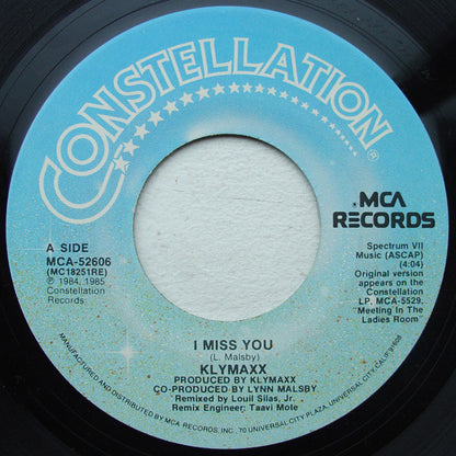 Klymaxx : I Miss You (7", Single)