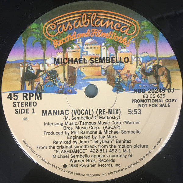 Michael Sembello : Maniac (12", Promo)