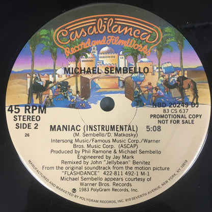 Michael Sembello : Maniac (12", Promo)
