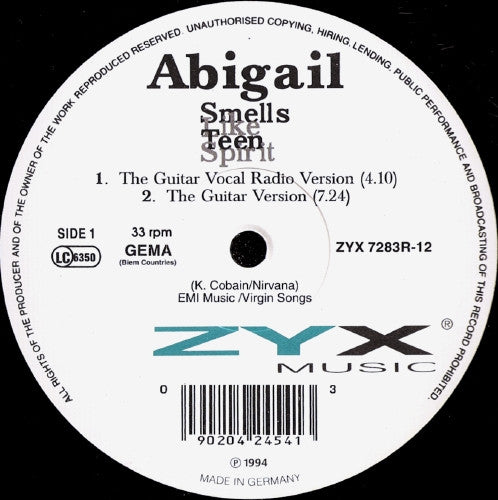 Abigail : Smells Like Teen Spirit (12", Maxi)