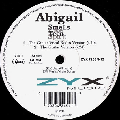 Abigail : Smells Like Teen Spirit (12", Maxi)