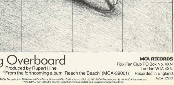 The Fixx : Saved By Zero (7", Single)