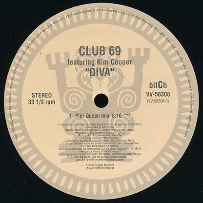Club 69 Featuring Kim Cooper : Diva (2x12")