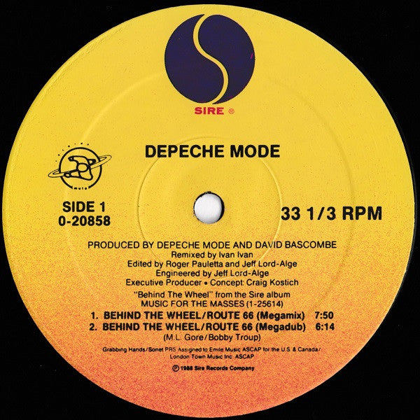 Depeche Mode : Behind The Wheel / Route 66 (Megamix) (12", Maxi, All)