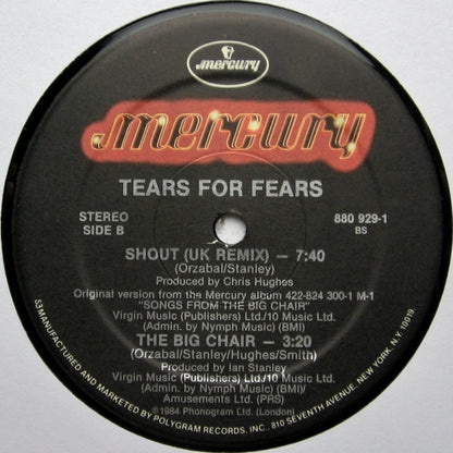 Tears For Fears : Shout (US & UK Remix Versions) (12", HRM)