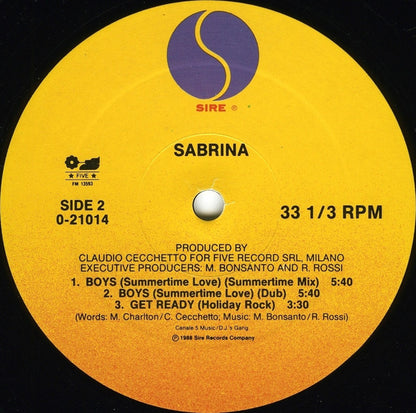 Sabrina : Boys (Summertime Love) (12", Maxi)