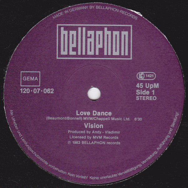 Vision (13) : Love Dance (Special Remix) (12", Maxi)