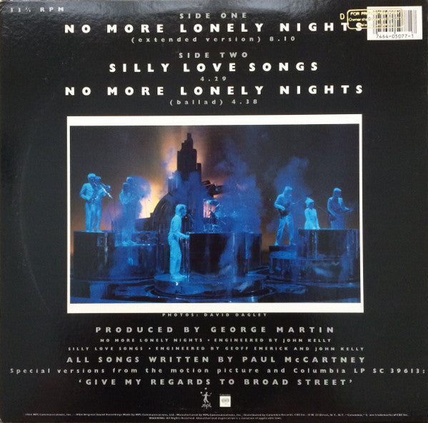Paul McCartney : No More Lonely Nights (12", Single, Pit)