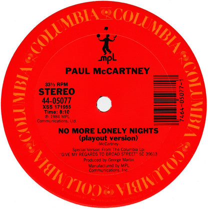 Paul McCartney : No More Lonely Nights (12", Single, Pit)
