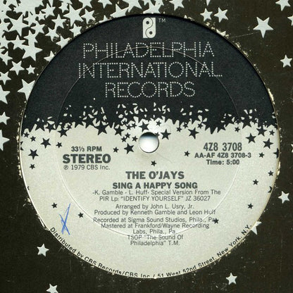 The O'Jays : Sing A Happy Song / Get On Out And Party (12", Single)