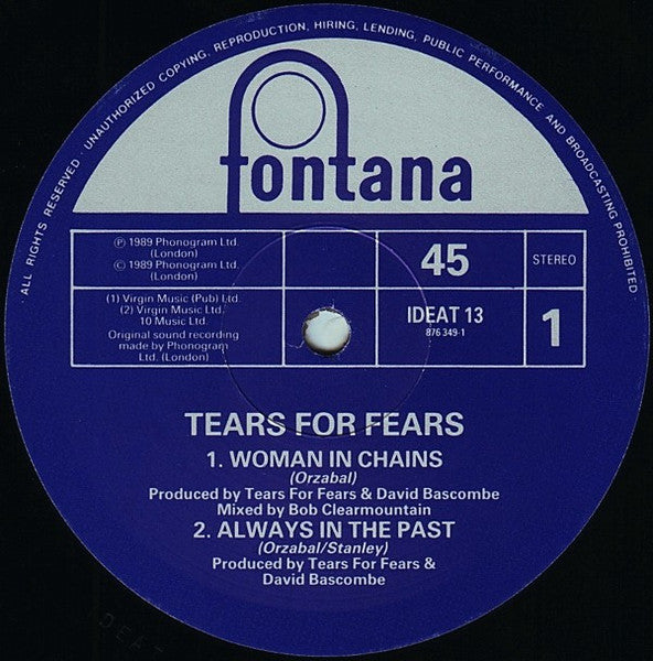 Tears For Fears : Woman In Chains (12")