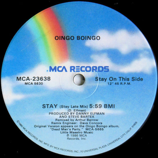 Oingo Boingo : Stay / Dead Man's Party (12", Single)