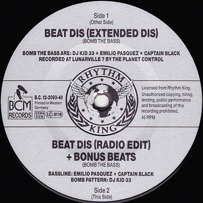 Bomb The Bass : Beat Dis (12", Maxi)