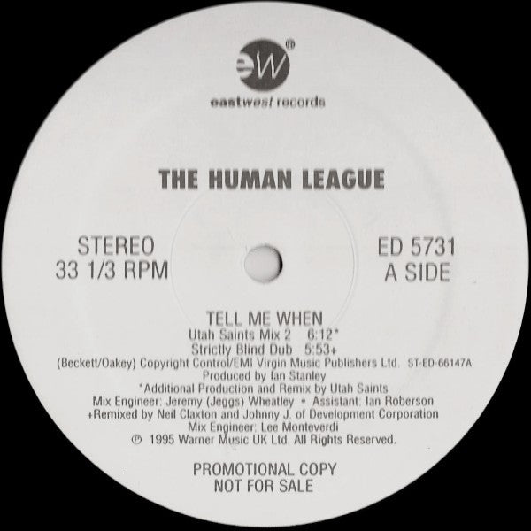 The Human League : Tell Me When (12", Promo)