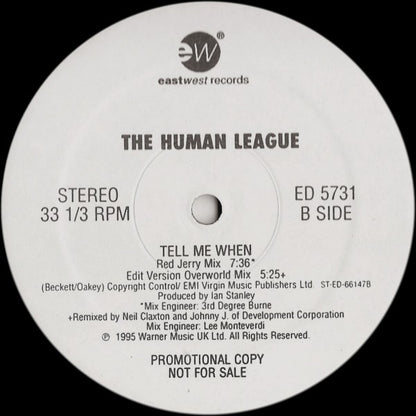 The Human League : Tell Me When (12", Promo)