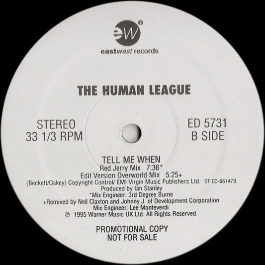 The Human League : Tell Me When (12", Promo)