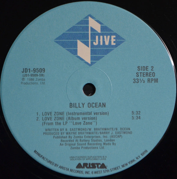 Billy Ocean : Love Zone - Extended Version (12", Single)