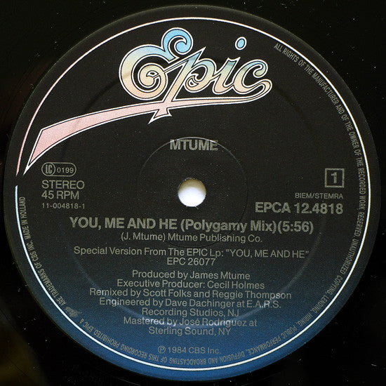 Mtume : You, Me And He (12",Maxi-Single,45 RPM)