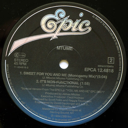 Mtume : You, Me And He (12",Maxi-Single,45 RPM)