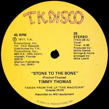 Timmy Thomas : Stone To The Bone (12")