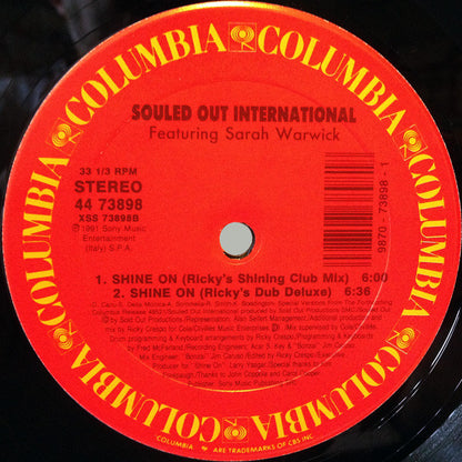 Souled Out Featuring Sarah Warwick : Shine On (12")