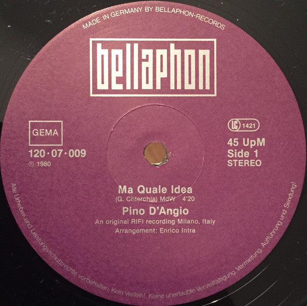 Pino D'Angiò : Ma Quale Idea / Lezione D'Amore (12", Maxi)