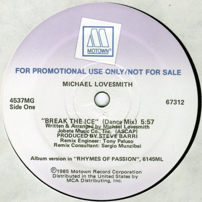 Michael Lovesmith : Break The Ice (12", Promo)