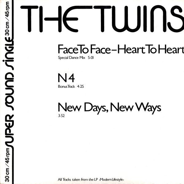 The Twins : Face To Face - Heart To Heart (12", Single)