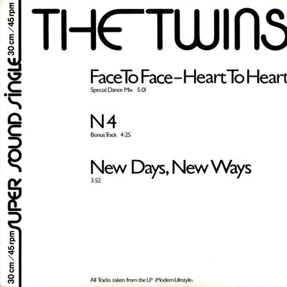 The Twins : Face To Face - Heart To Heart (12", Single)