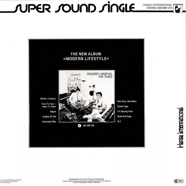 The Twins : Face To Face - Heart To Heart (12", Single)