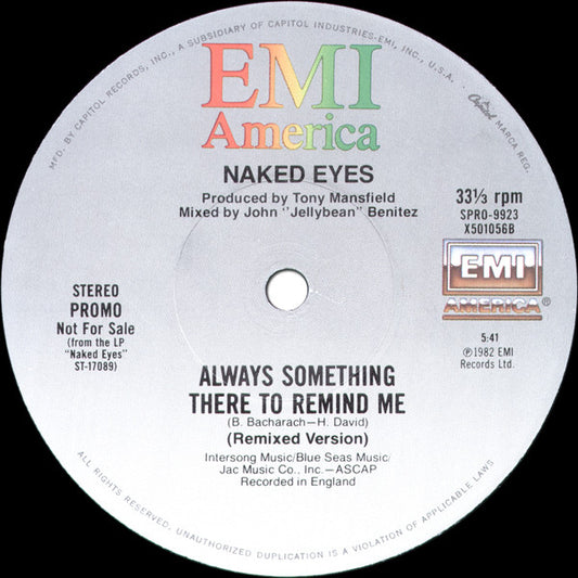 Naked Eyes : Always Something There To Remind Me (Remixed Version) / Voices In My Head (12", Promo)