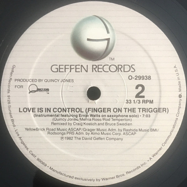 Donna Summer : Love Is In Control (Finger On The Trigger) (12")